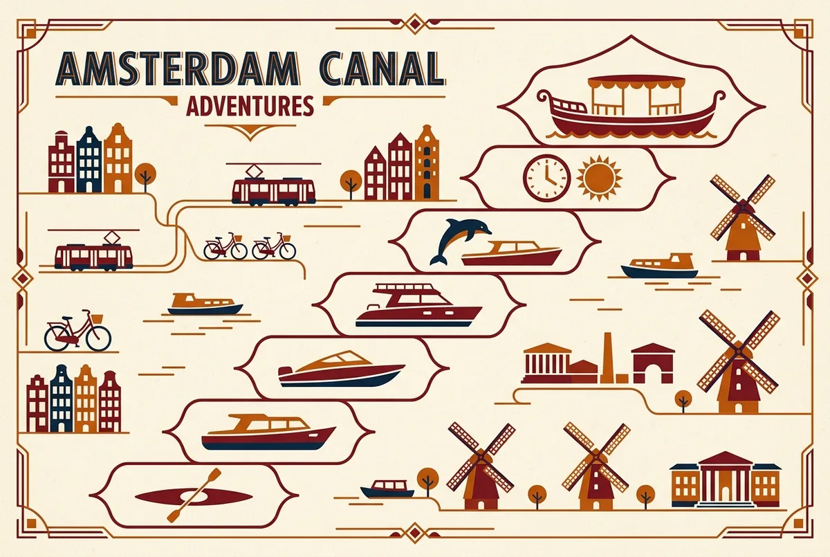 infografia sencilla tipo escalera de precios comparando lancha rapida, kayak y catamaran en las cuevas de benagil, iconos planos, solo etiquetas genericas sin cifras