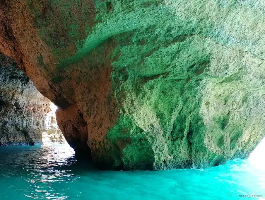 Speedboat approaching the Benagil Cave entrance near Portimao